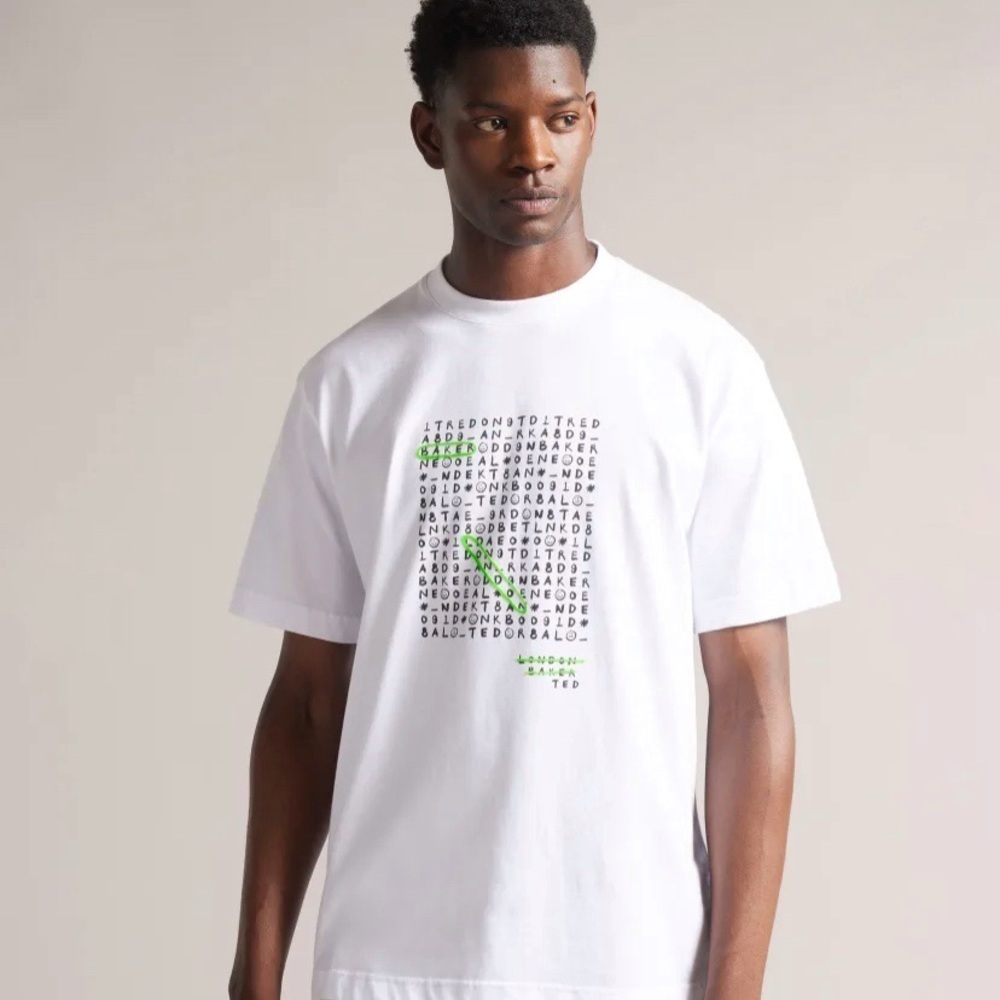 Ted Baker Ashnot Relaxed Fit Wordsearch Print T-Shirt